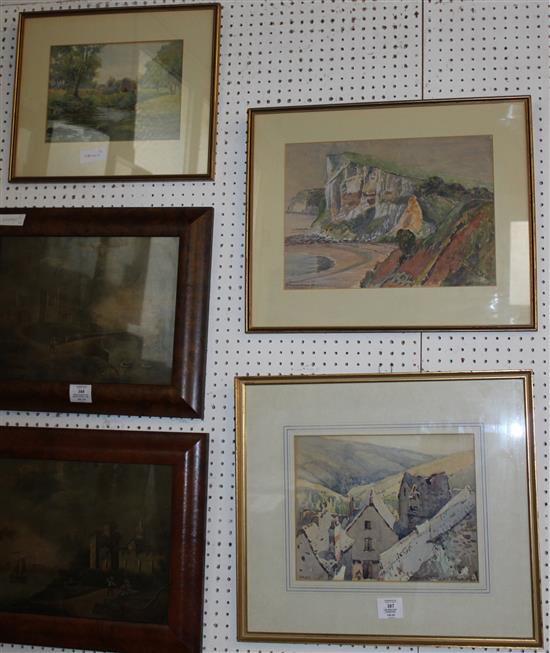 3 watercolour landscapes